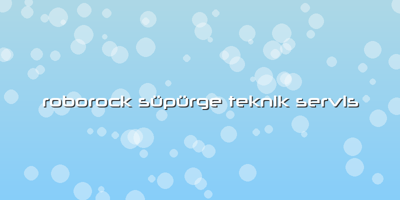 Roborock Süpürge Teknik Servis