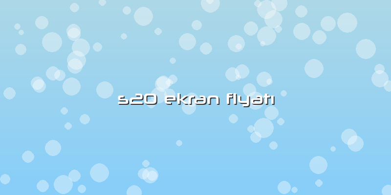 S20 Ekran FiyatÄ±