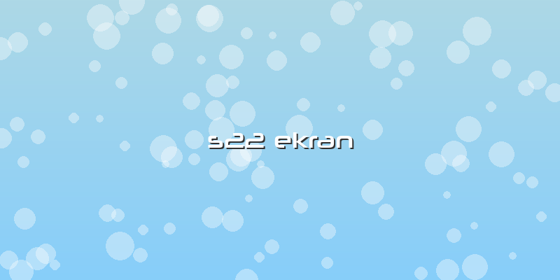 S22 Ekran