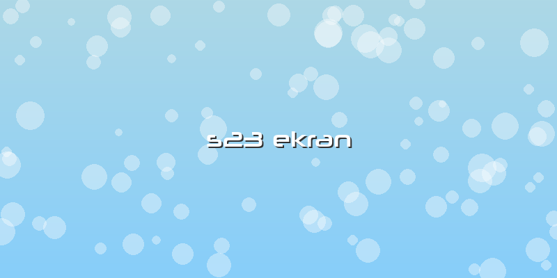 S23 Ekran