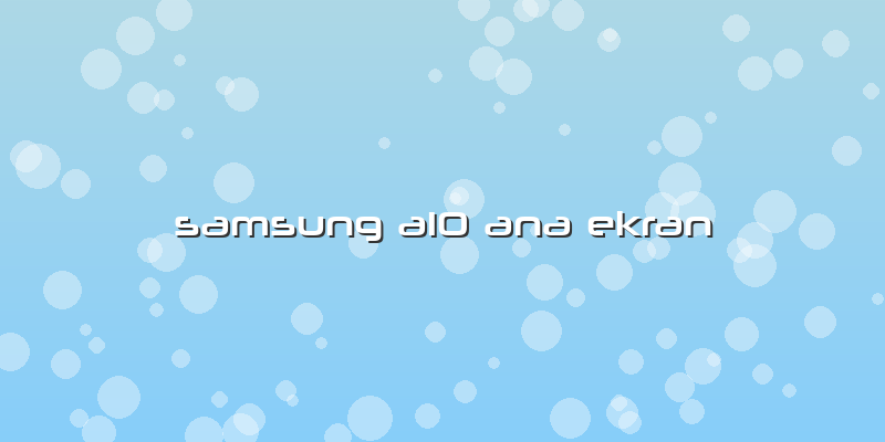 Samsung A10 Ana Ekran