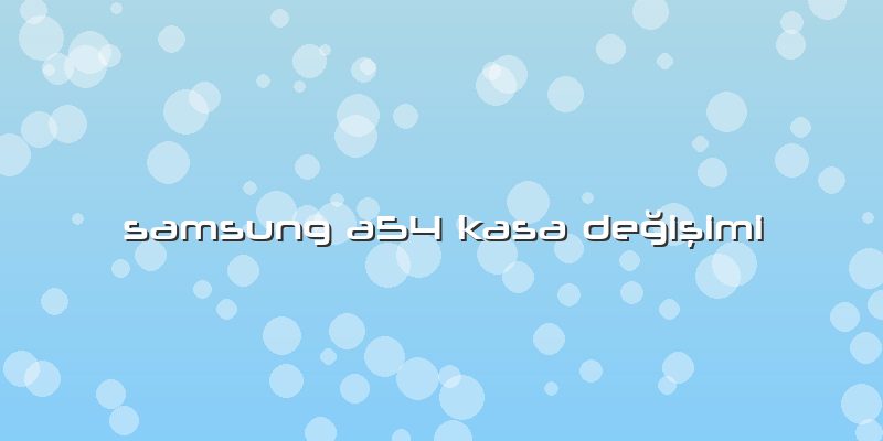 Samsung A54 Kasa Değişimi