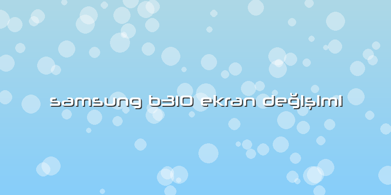 Samsung B310 Ekran Değişimi