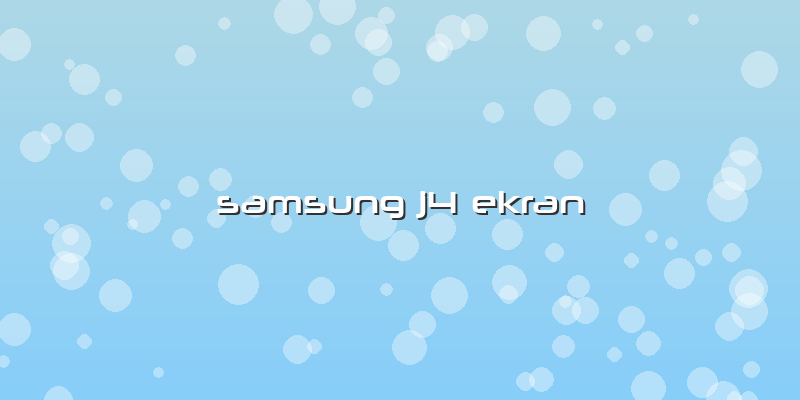 Samsung J4 Ekran