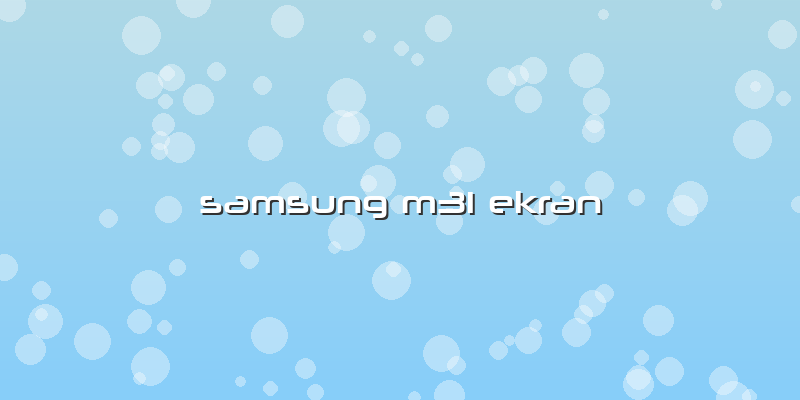 Samsung M31 Ekran