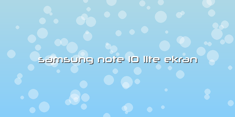 Samsung Note 10 Lite Ekran