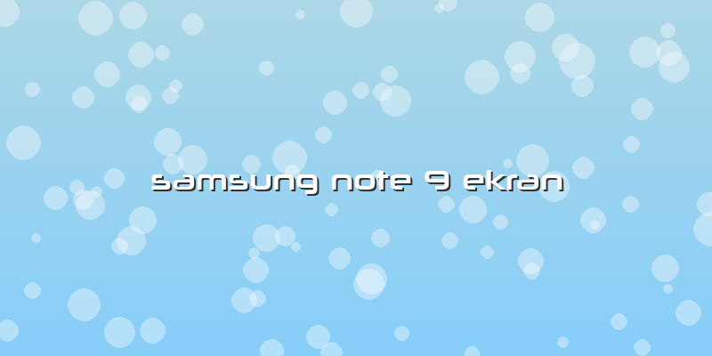 Samsung Note 9 Ekran