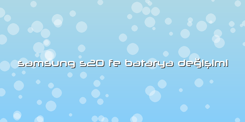 Samsung S20 Fe Batarya Değişimi
