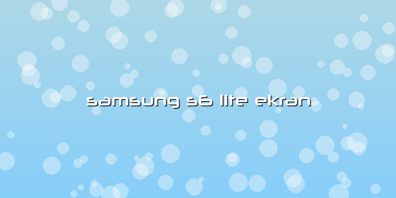 Samsung S6 Lite Ekran