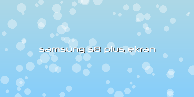 Samsung S8 Plus Ekran