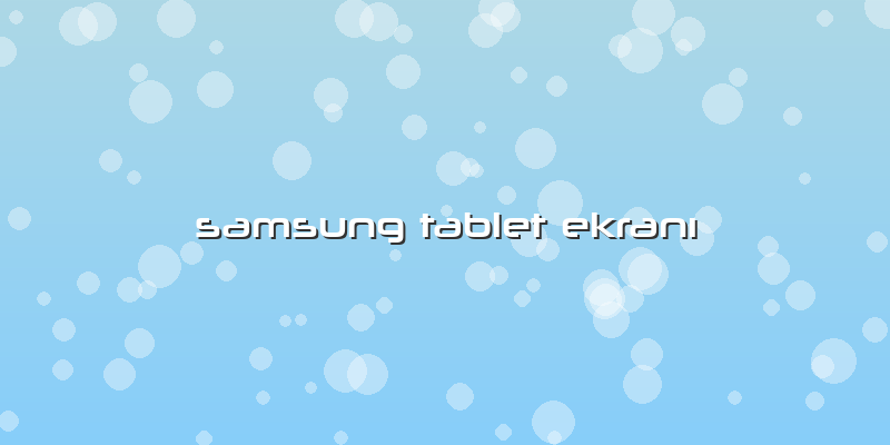 Samsung Tablet EkranÄ±