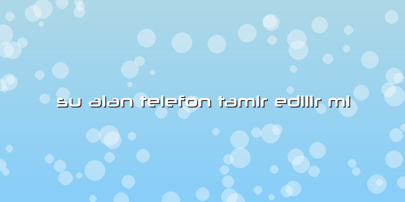 Su Alan Telefon Tamir Edilir Mi
