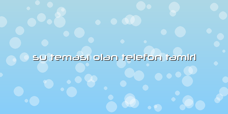 Su TemasÄ± Olan Telefon Tamiri