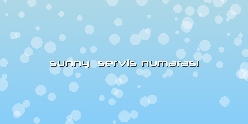Sunny  Servis NumarasÄ±