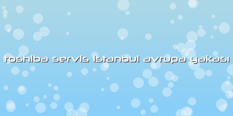 Toshiba Servis Istanbul Avrupa YakasÄ±