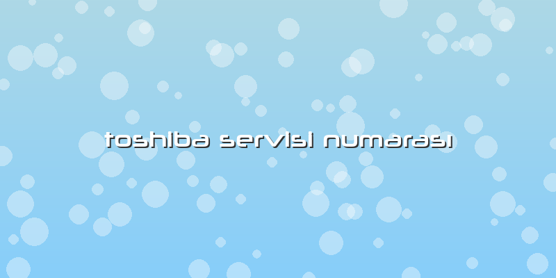 Toshiba Servisi NumarasÄ±