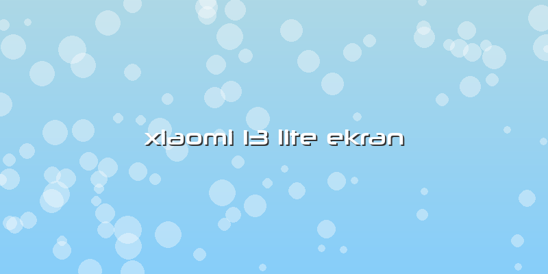 Xiaomi 13 Lite Ekran