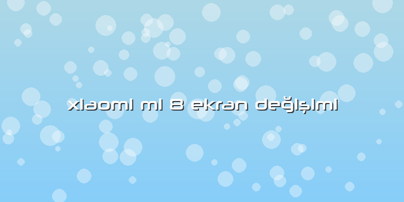 Xiaomi Mi 8 Ekran Değişimi