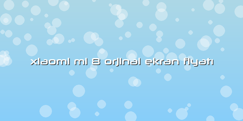 Xiaomi Mi 8 Orjinal Ekran FiyatÄ±