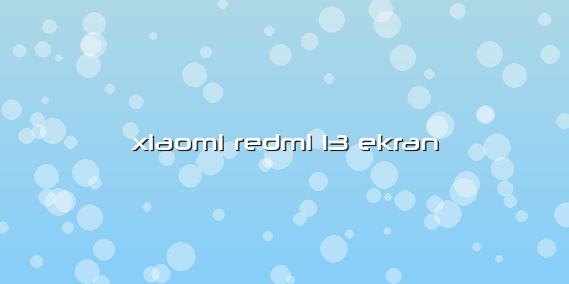Xiaomi Redmi 13 Ekran