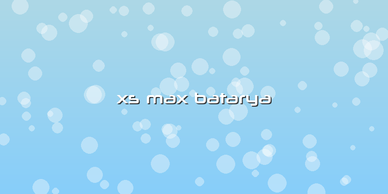 Xs Max Batarya