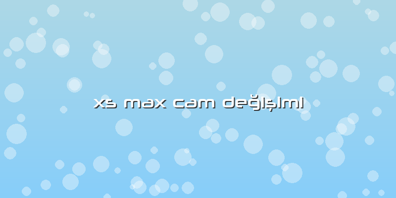 Xs Max Cam Değişimi