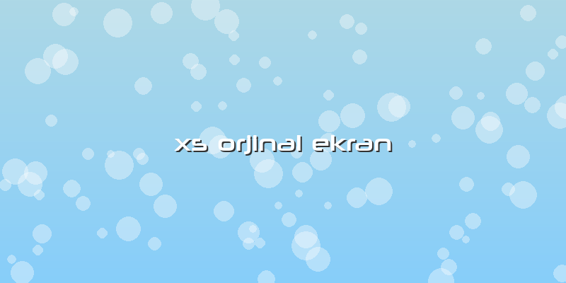 Xs Orjinal Ekran